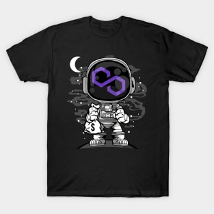 Astronaut Polygon Matic Coin To The Moon Crypto Token Cryptocurrency Wallet Birthday Gift For Men Women Kids T-Shirt